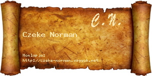 Czeke Norman névjegykártya